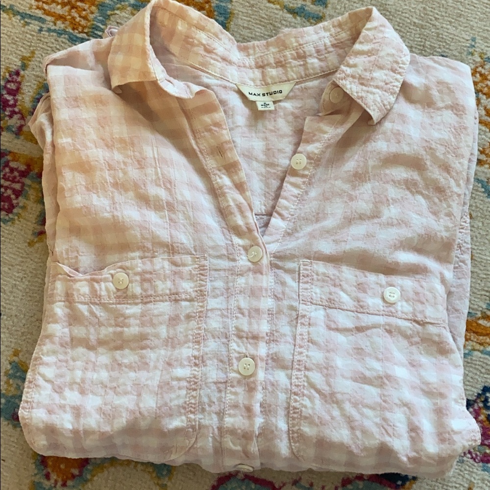 Oversized, button down country-style blouse